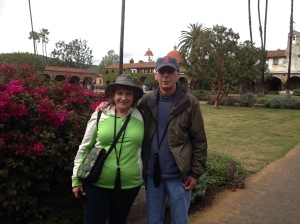 Larry and I enjoying our retirement in  Mission San Juan Capistrano, California.